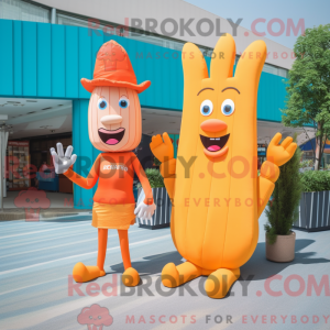 Orange pommes frites maskot...
