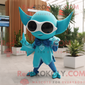 Turkis Manta Ray maskot...