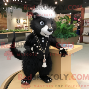 Zwart Skunk-mascottekostuum...
