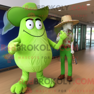 Limegrøn Cowboy maskot...