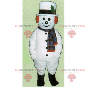 Mascota navideña - muñeco de nieve con sombrero - Redbrokoly.com