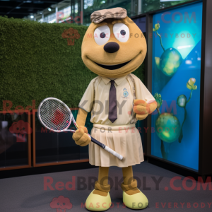 Tan Tennis Racket mascot...