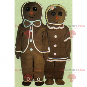 Mascote de férias - casal Gingerbread - Redbrokoly.com