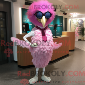 Rosa Peacock maskot kostyme...