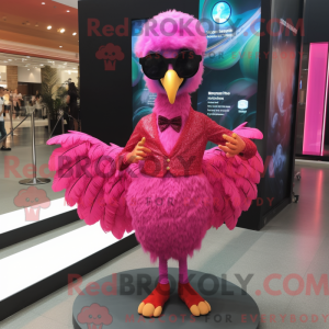 Pink Peacock maskot kostume...