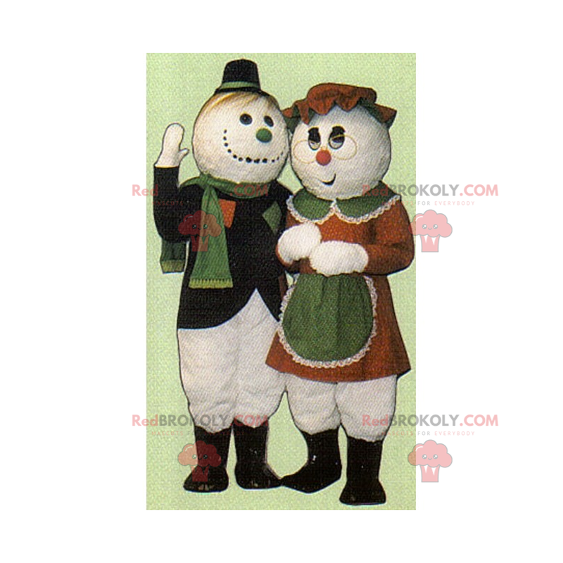 Dupla de mascotes - casal de bonecos de neve - Redbrokoly.com Dupla de mascotes - casal de bonecos de neve - Redbrokoly.com