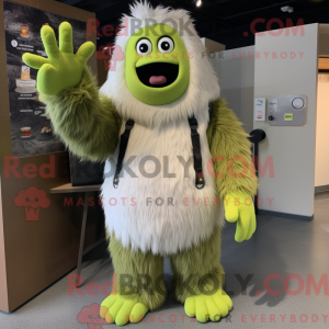 Oliven Yeti maskot kostume...