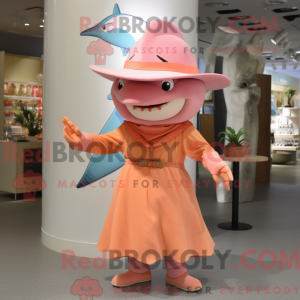 Peach Shark maskot kostume...