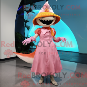Peach Shark mascot costume...