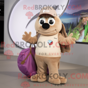 Tan Momentum maskot kostume...