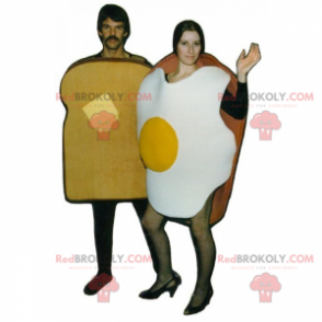 Mascot duo sandwich og æg - Redbrokoly.com