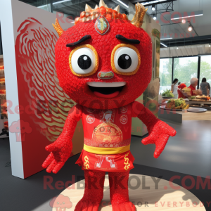 Red Pad Thai maskot kostume...