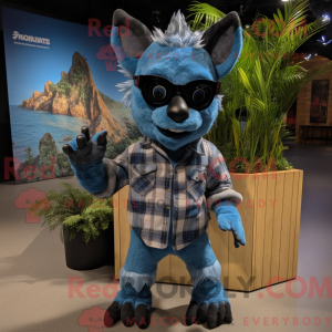 Blå Chupacabra maskot...