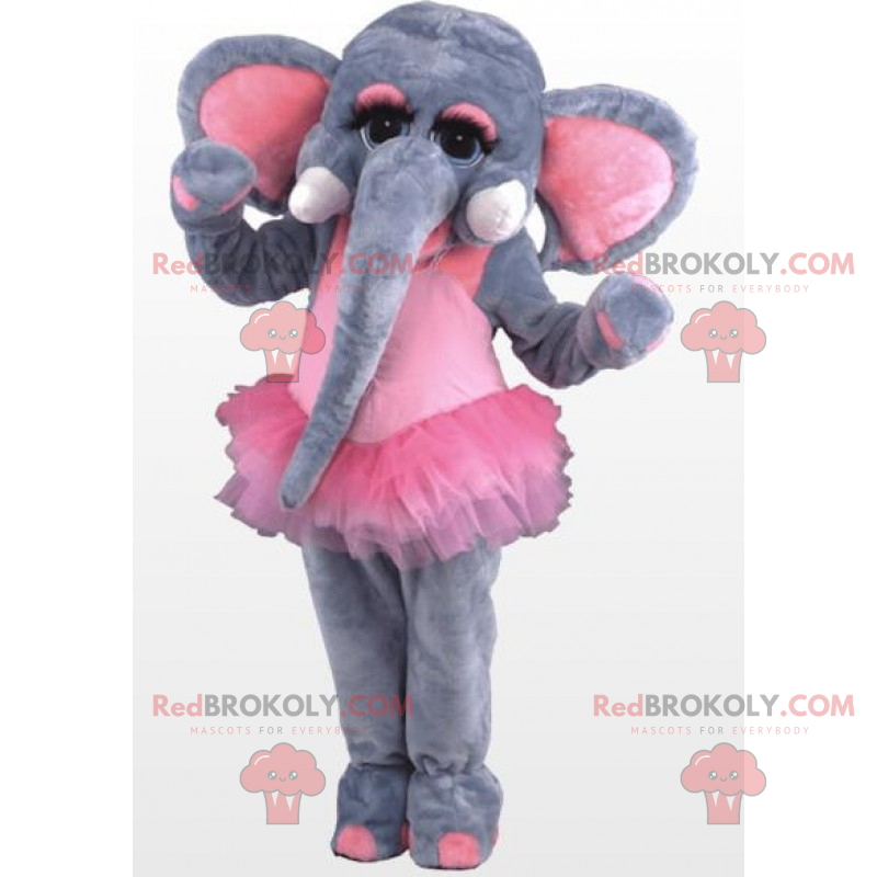 Mascotte éléphant dans un tutu de danse - Redbrokoly.com