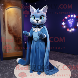 Blå kat maskot kostume...