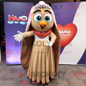 Tan Heart maskot kostume...