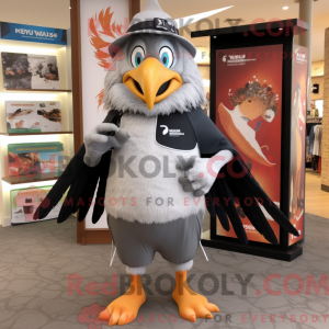 Grå kragemaskotkostumefigur...