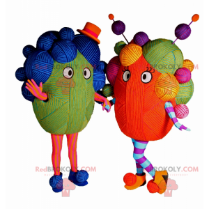 Mascote em bolas de lã multicoloridas - Redbrokoly.com