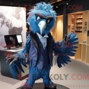 Blå Harpy-maskotdraktfigur...