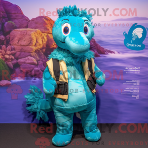 Turkis Seahorse maskot...