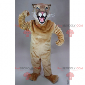 Angry beige feline mascot - Redbrokoly.com