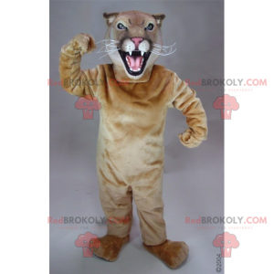 Mascote felino bege zangado - Redbrokoly.com