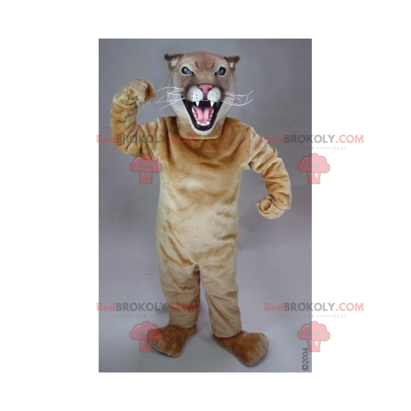 Mascote felino bege zangado - Redbrokoly.com