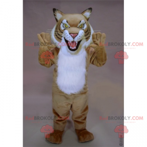 Mascote felino bege e branco - Redbrokoly.com