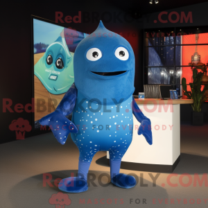 figura azul da máscara de...