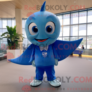 Blå Stingray maskot kostume...