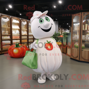 White Tomato mascot costume...