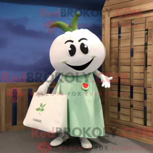 Hvid tomat maskot kostume...