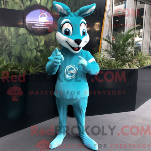 Cyan Gazelle-maskotkostyme...