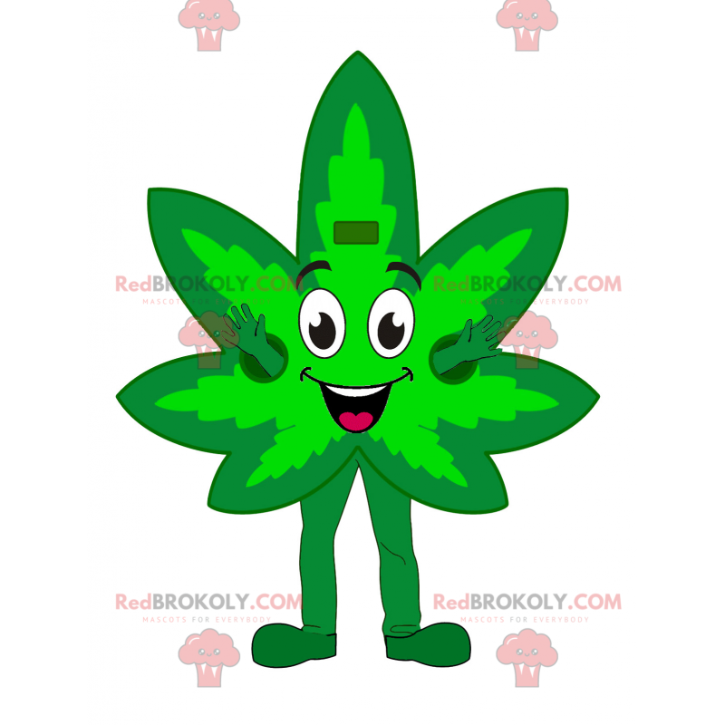 Mascote da folha de cannabis - Redbrokoly.com