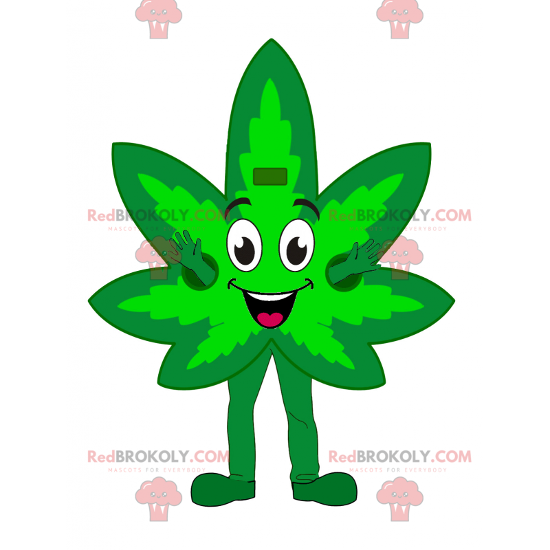 Mascotte met cannabisblad - Redbrokoly.com