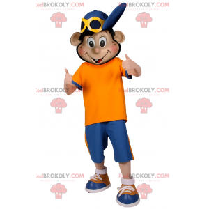 Ragazzo mascotte con cappuccio blu - Redbrokoly.com