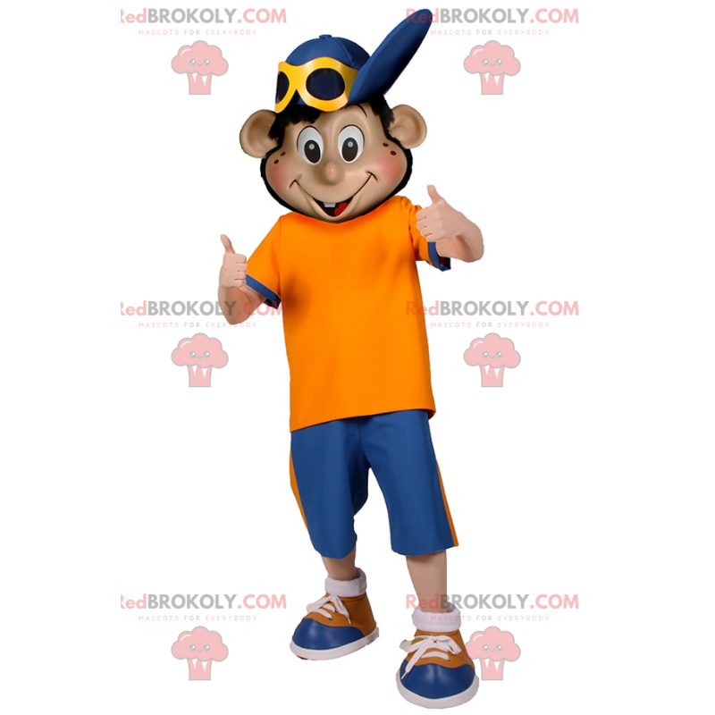 Mascotte jongen met blauwe pet - Redbrokoly.com