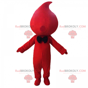Blood drop mascot with bow tie - Redbrokoly.com