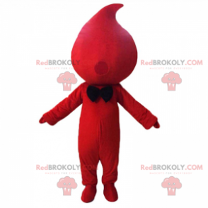 Mascote de gota de sangue com gravata borboleta - Redbrokoly.com