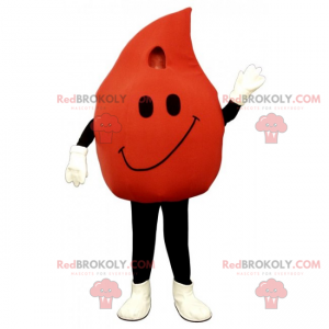 Bloeddruppel mascotte met een glimlach - Redbrokoly.com