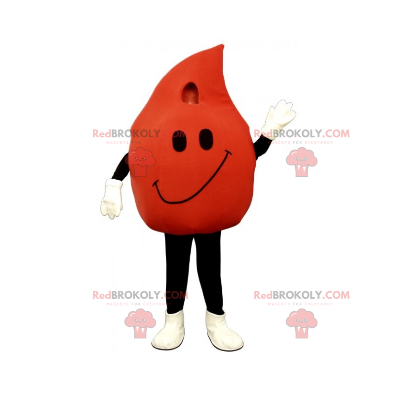 Mascote da gota de sangue com sorriso - Redbrokoly.com