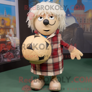 Beige fodbold maskot...