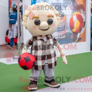 Beige voetbal mascotte...