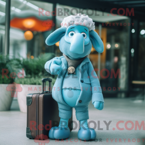 Himmelblå Merino Sau maskot...