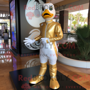 Gold Goose maskot kostume...