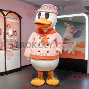 Peach Swan maskotdraktfigur...