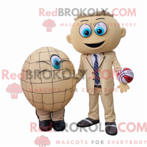 Beige Volleyball Net mascot...