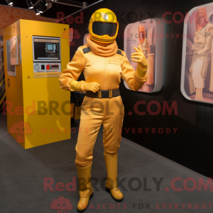 Gold Gi Joe mascot costume...