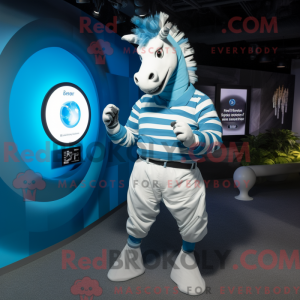 Blå Quagga maskot kostume...