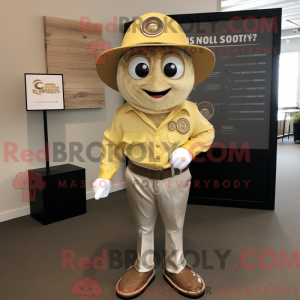 Gold Oyster maskot kostume...